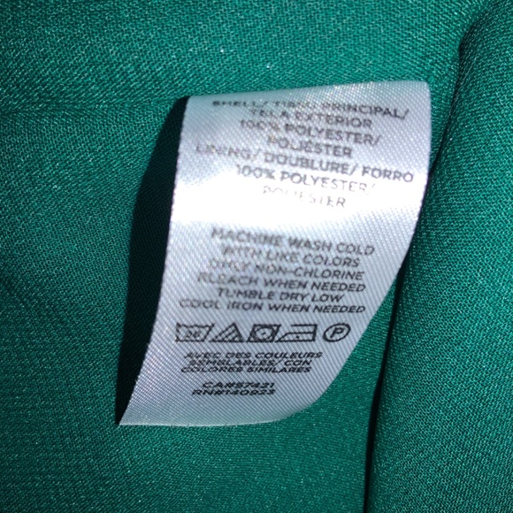 Loft Swiss Dot Ruffle Tie Neck Blouse Size XSP emerald green New - Picture 6 of 7